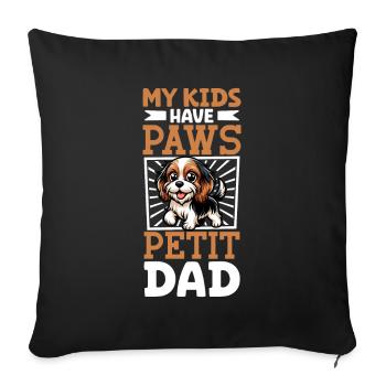 Petit Basset Griffon Vendéen Papa - Sofakissenbezug 45 x 45 cm - Schwarz - Vorne