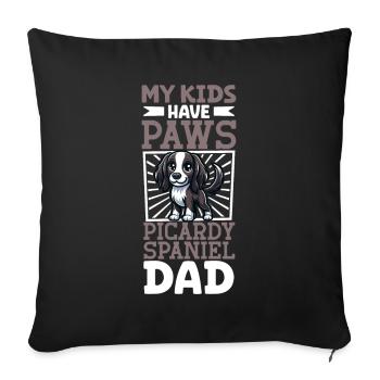 Epagneul Picard Papa - Housse de coussin décorative 45 x 45 cm - noir - Devant