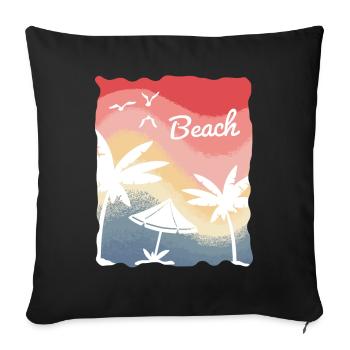 Beach Sea Surf Holiday Palm Trees - Sofa pillowcase 17,3'' x 17,3'' (45 x 45 cm) - black - Front