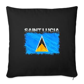 Saint Lucia - Sofa pillowcase 17,3'' x 17,3'' (45 x 45 cm) - black - Front
