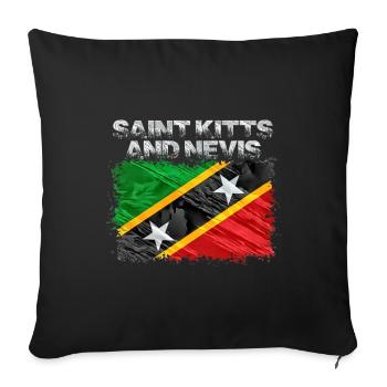 Saint Kitts and Nevis - Sofa pillowcase 17,3'' x 17,3'' (45 x 45 cm) - black - Front
