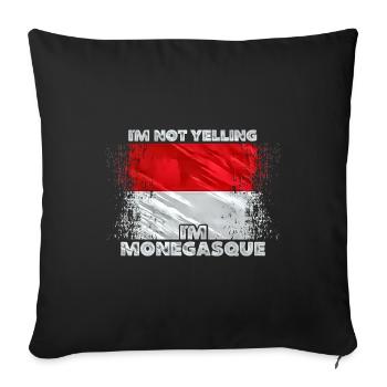 Monaco - Sofakissenbezug 45 x 45 cm - Schwarz - Vorne
