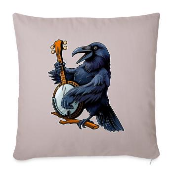 Raven Crow Bluegrass Banjo Player - Sofa pillowcase 17,3'' x 17,3'' (45 x 45 cm) - light taupe - Front