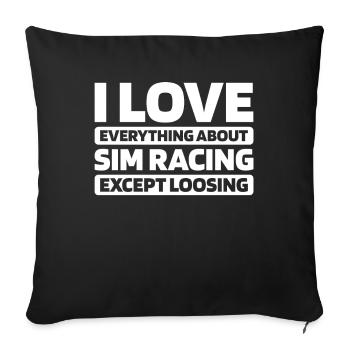 Sim Racing - Sofa pillowcase 17,3'' x 17,3'' (45 x 45 cm) - black - Front