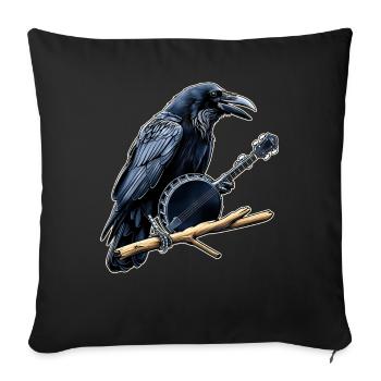 Raven Crow Bluegrass Banjo Spieler - Sofakissenbezug 45 x 45 cm - Schwarz - Vorne
