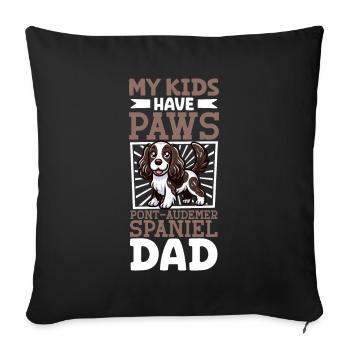 Epagneul de Pont-Audemer Papa - Housse de coussin décorative 45 x 45 cm - noir - Devant