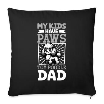 Papa caniche jouet - Housse de coussin décorative 45 x 45 cm - noir - Devant