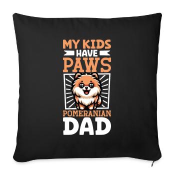 Papa Loulou de Poméranie - Housse de coussin décorative 45 x 45 cm - noir - Devant