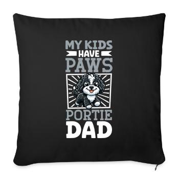 Portuguese Water Dog Dad - Sofa pillowcase 17,3'' x 17,3'' (45 x 45 cm) - black - Front