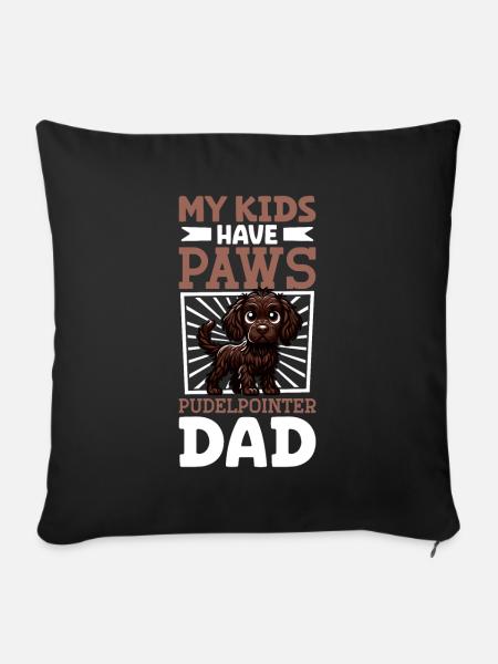 Pudelpointer Papa - Sofakissenbezug 45 x 45 cm - Schwarz