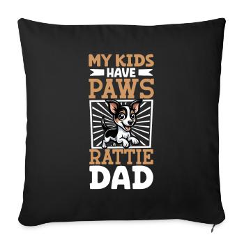 Papa Rat Terrier - Housse de coussin décorative 45 x 45 cm - noir - Devant