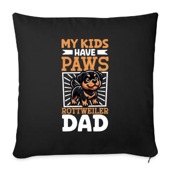 Papa Rottweiler - Housse de coussin décorative 45 x 45 cm - noir - Devant