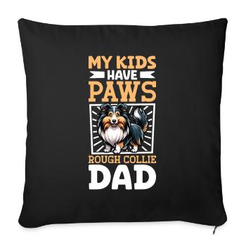 Long-haired Collie Dad - Sofa pillowcase 17,3'' x 17,3'' (45 x 45 cm) - black - Front