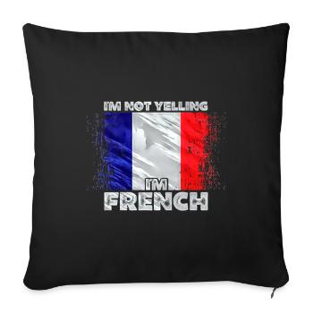 Frankreich - Sofakissenbezug 45 x 45 cm - Schwarz - Vorne