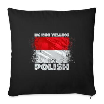 Polen - Sofakissenbezug 45 x 45 cm - Schwarz - Vorne