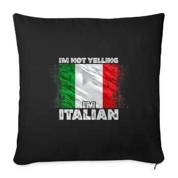 Italy - Sofa pillowcase 17,3'' x 17,3'' (45 x 45 cm) - black - Front