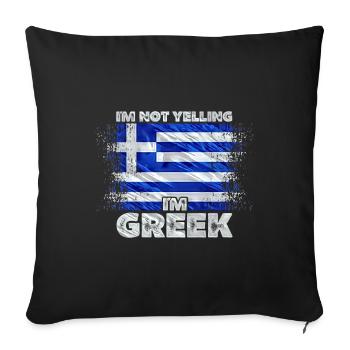 Greece - Sofa pillowcase 17,3'' x 17,3'' (45 x 45 cm) - black - Front