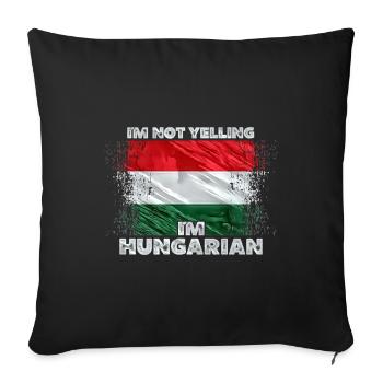 Hongrie - Housse de coussin décorative 45 x 45 cm - noir - Devant