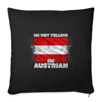 Autriche - Housse de coussin décorative 45 x 45 cm - noir - Devant