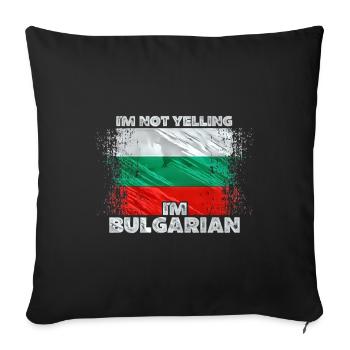 Bulgarie - Housse de coussin décorative 45 x 45 cm - noir - Devant