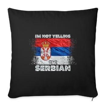 Serbien - Sofakissenbezug 45 x 45 cm - Schwarz - Vorne