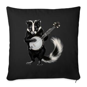 Skunk Bluegrass Banjo Player - Sofa pillowcase 17,3'' x 17,3'' (45 x 45 cm) - black - Front