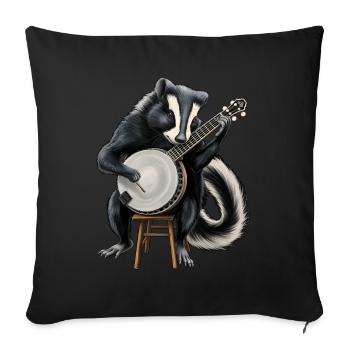 Skunk Bluegrass Banjo Player - Sofa pillowcase 17,3'' x 17,3'' (45 x 45 cm) - black - Front