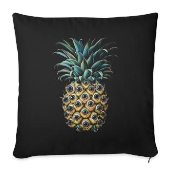 Esthétique bizarre Ananas Yeux Humain Au - Housse de coussin décorative 45 x 45 cm - noir - Devant