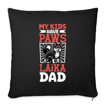 Russe-Européenne Laïka Papa - Housse de coussin décorative 45 x 45 cm - noir - Devant