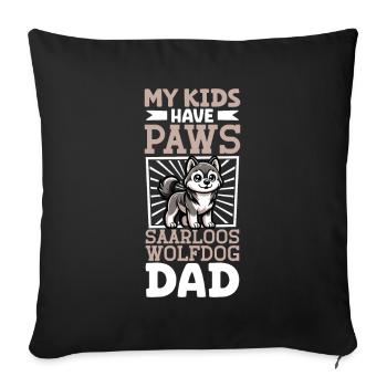 Saarlooswolfhund Papa - Sofakissenbezug 45 x 45 cm - Schwarz - Vorne