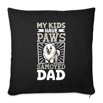 Papa Samoyède - Housse de coussin décorative 45 x 45 cm - noir - Devant