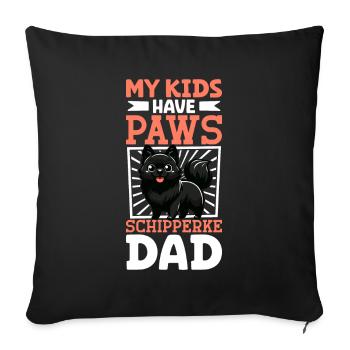 Schipperke Papa - Housse de coussin décorative 45 x 45 cm - noir - Devant
