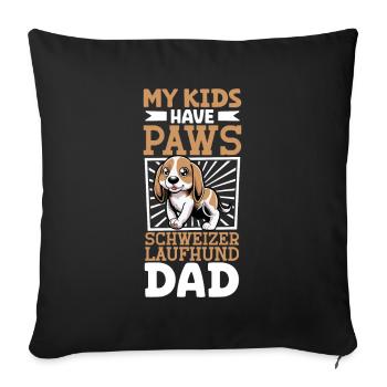Papa Swiss Hound - Housse de coussin décorative 45 x 45 cm - noir - Devant