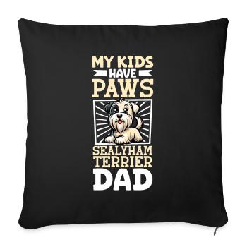 Sealyham Terrier Dad - Sofa pillowcase 17,3'' x 17,3'' (45 x 45 cm) - black - Front