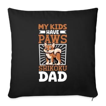 Shikoku Papa - Sofa pillowcase 17,3'' x 17,3'' (45 x 45 cm) - black - Front