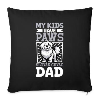Slovensky cuvac dad - Sofa pillowcase 17,3'' x 17,3'' (45 x 45 cm) - black - Front