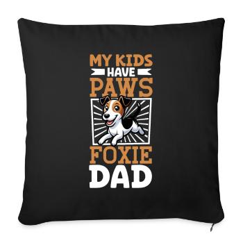 Glatthaar-Foxterrier Papa - Sofakissenbezug 45 x 45 cm - Schwarz - Vorne