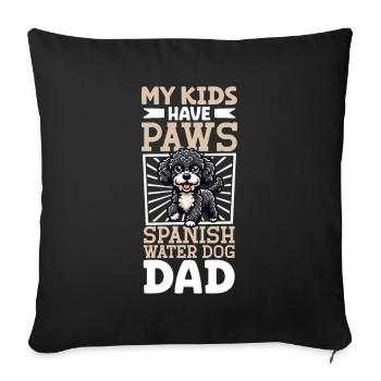 Spanish Water Dog Dad - Sofa pillowcase 17,3'' x 17,3'' (45 x 45 cm) - black - Front