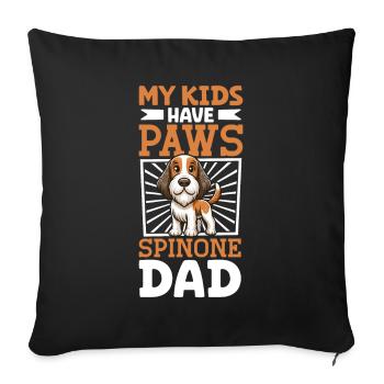 Spinone Italiano Papa - Housse de coussin décorative 45 x 45 cm - noir - Devant