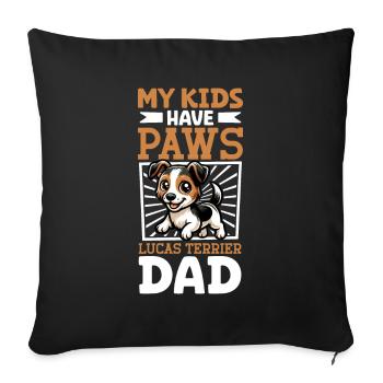 Papa terrier Lucas sportif - Housse de coussin décorative 45 x 45 cm - noir - Devant