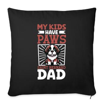 Papa Saint-Bernard - Housse de coussin décorative 45 x 45 cm - noir - Devant