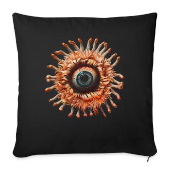 Weirdcore Aesthetic Flower Human Eyeball - Sofa pillowcase 17,3'' x 17,3'' (45 x 45 cm) - black - Front