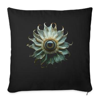 Weirdcore Aesthetic Flower Human Eyeball - Sofa pillowcase 17,3'' x 17,3'' (45 x 45 cm) - black - Front