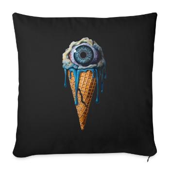 Weirdcore Aesthetic Human Eyeball Ice Cream - Sofa pillowcase 17,3'' x 17,3'' (45 x 45 cm) - black - Front