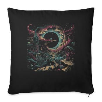 Weirdcore Aesthetic Nightmare Dreamcore - Sofa pillowcase 17,3'' x 17,3'' (45 x 45 cm) - black - Front