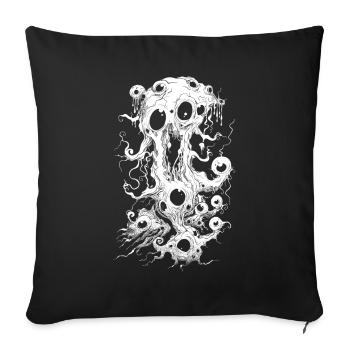 Weirdcore Aesthetics White Twigs Eyeballs Dreamcore - Sofa pillowcase 17,3'' x 17,3'' (45 x 45 cm) - black - Front