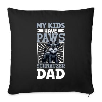 Papa Schnauzer - Housse de coussin décorative 45 x 45 cm - noir - Devant