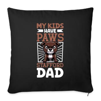 Staffordshire Bull Terrier Dad - Sofa pillowcase 17,3'' x 17,3'' (45 x 45 cm) - black - Front