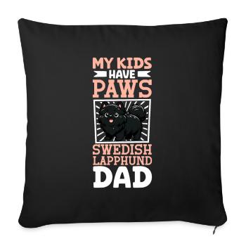 Papa Lapon suédois - Housse de coussin décorative 45 x 45 cm - noir - Devant