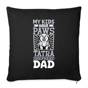 Polski Owczarek Podhalanski Papa - Sofa pillowcase 17,3'' x 17,3'' (45 x 45 cm) - black - Front